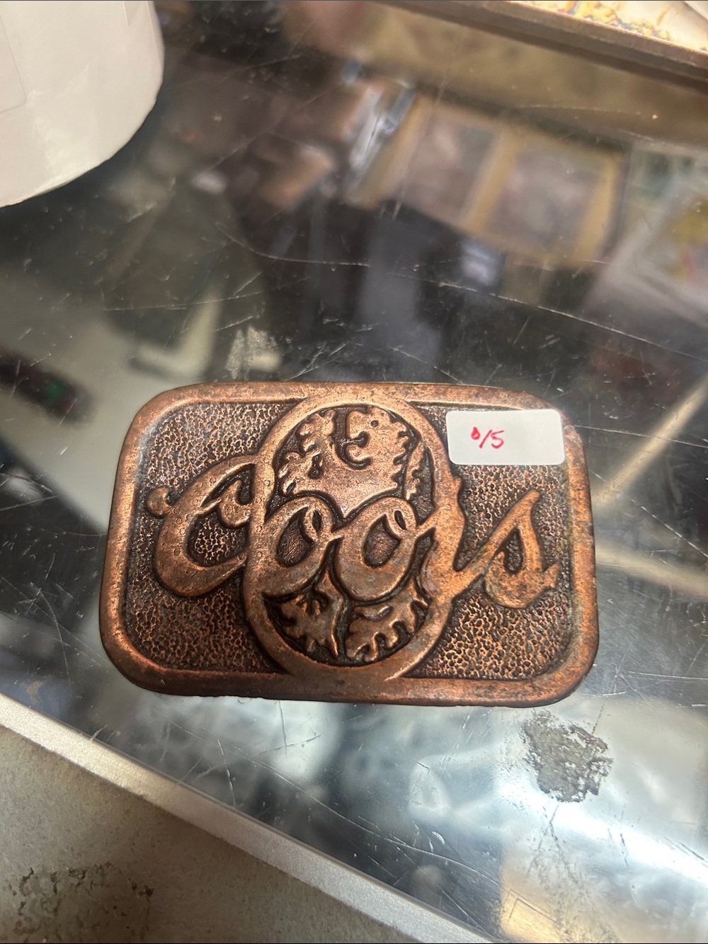 Vintage Coors Embossed Copper-Tone Belt Buckle
